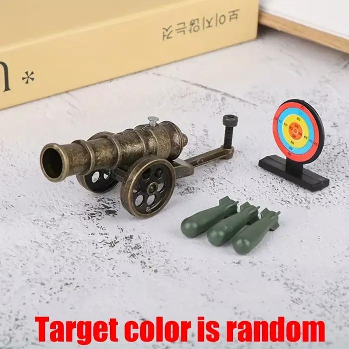 1 modèle de mini canon tirable : réplique militaire pour décoration de table - Un jouet sportif de t