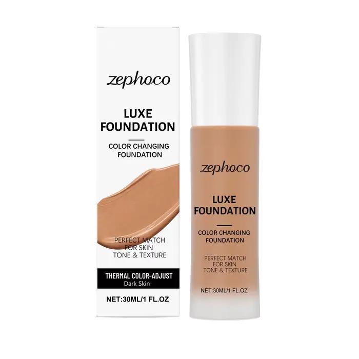 ZEPHOCO Fond de teint liquide changeant de couleur, formule douce, maquillage léger et naturel, resp