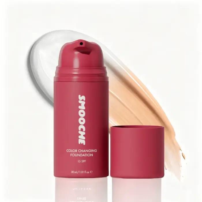 Fond de teint liquide auto-ajustable Smooche, SPF15, changeant de couleur, unifie le teint, léger, l