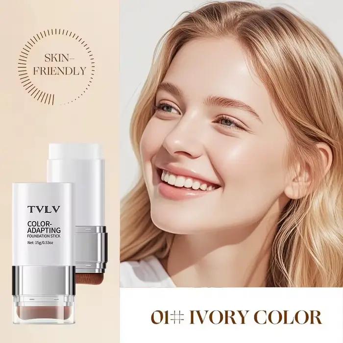 TVLV Stick de fond de teint 2-en-1 adaptatif au teint, hydratant, illuminateur et correcteur avec pi