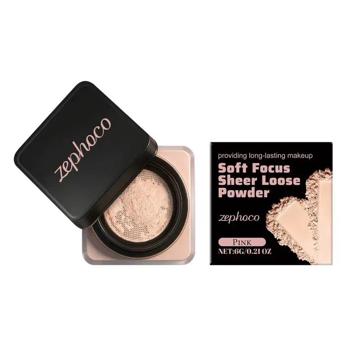 Poudre libre effet flou doux, contrôle du sébum, waterproof, fini mat, maquillage de base, anti-tran