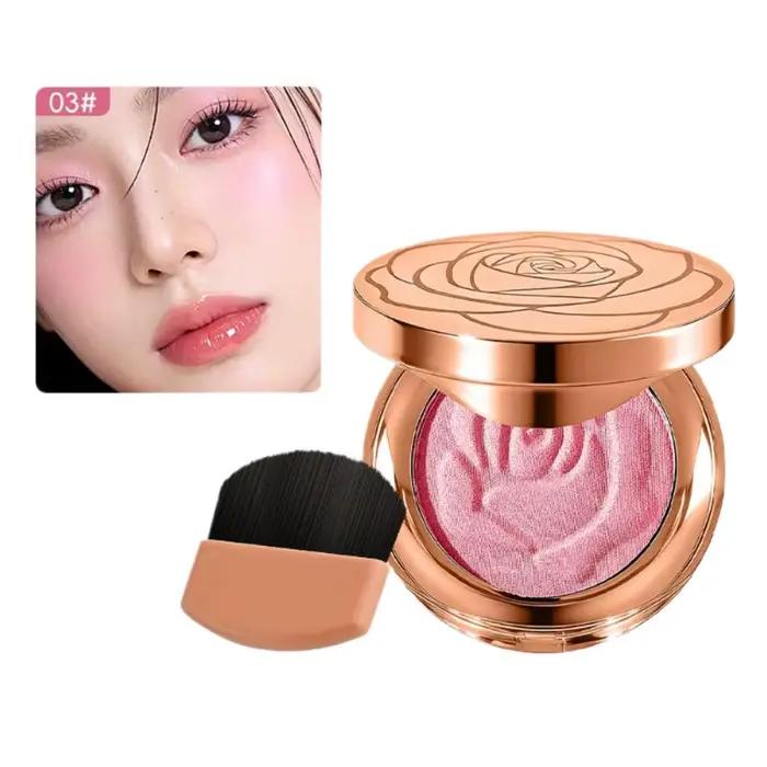 Palette de fard à joues ultra-fine monocolore, poudre mate lisse, rehausse le teint, douce pour les 