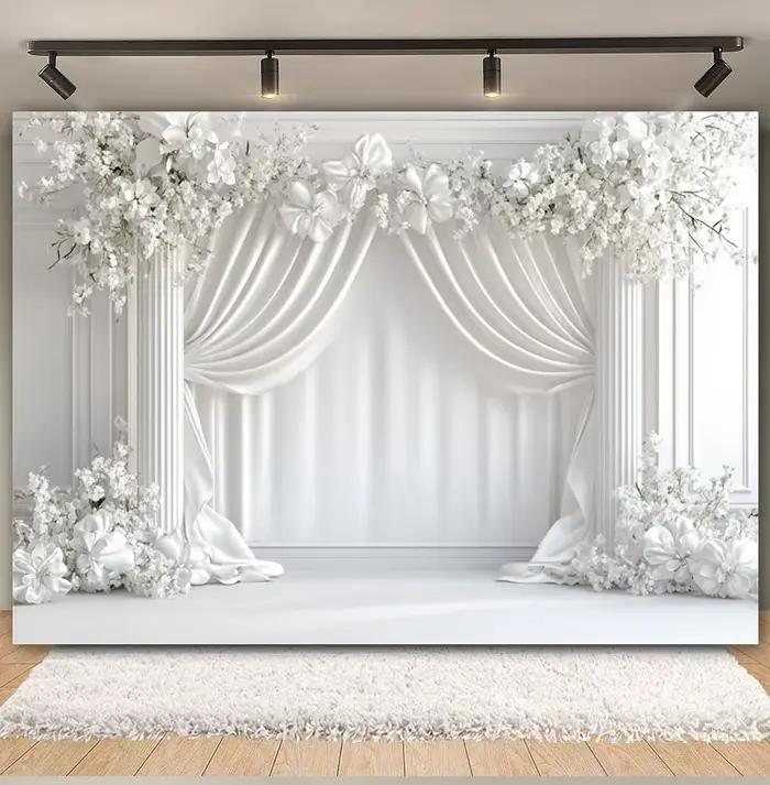 Toile de fond de photographie pour scène de mariage, fête, douche nuptiale, avec motif palais de fle