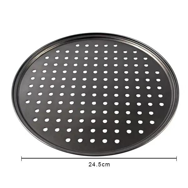 Plateaux à Pizza antiadhésifs en acier au carbone, moule de cuisson de Pizza avec trous, assiette ro