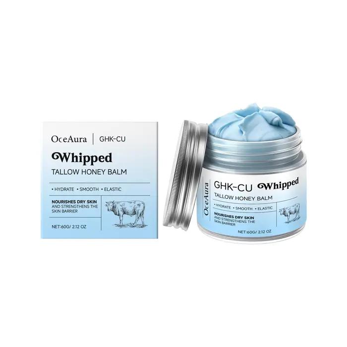 Baume bleu hydratant visage et corps au cuivre (GHK-Cu), suif de bœuf, peptides de cuivre et miel de