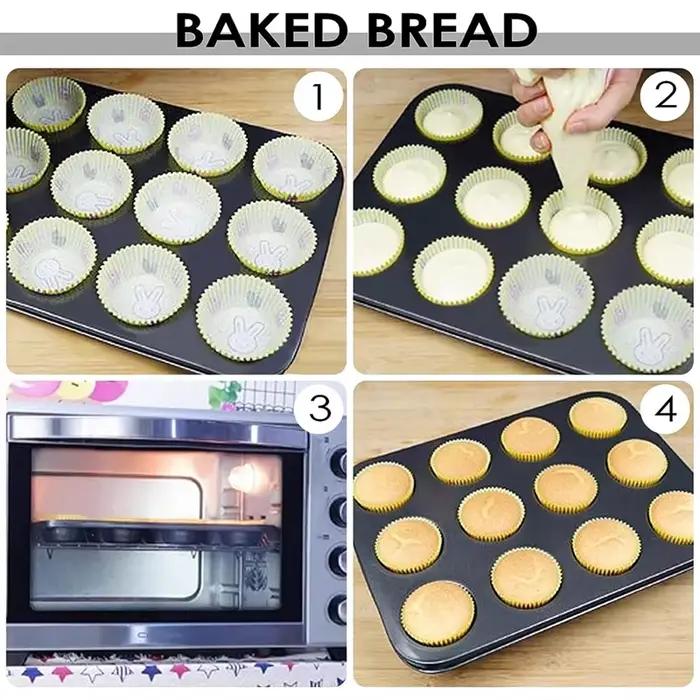 Plateau à muffins plateau à muffins en acier au carbone moule de cuisson à muffins paquet de 2 pour 