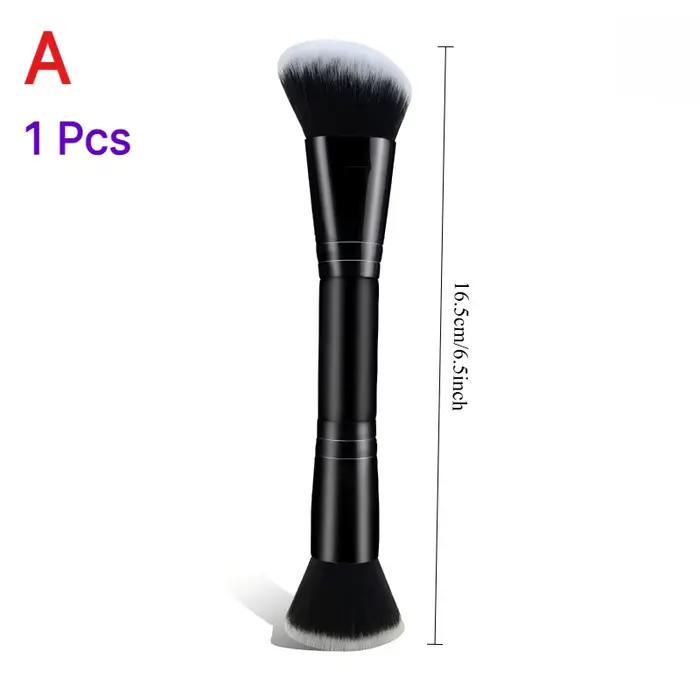Pinceau de maquillage double tête pour fond de teint, pinceau pour fard à joues, outil de beauté à p