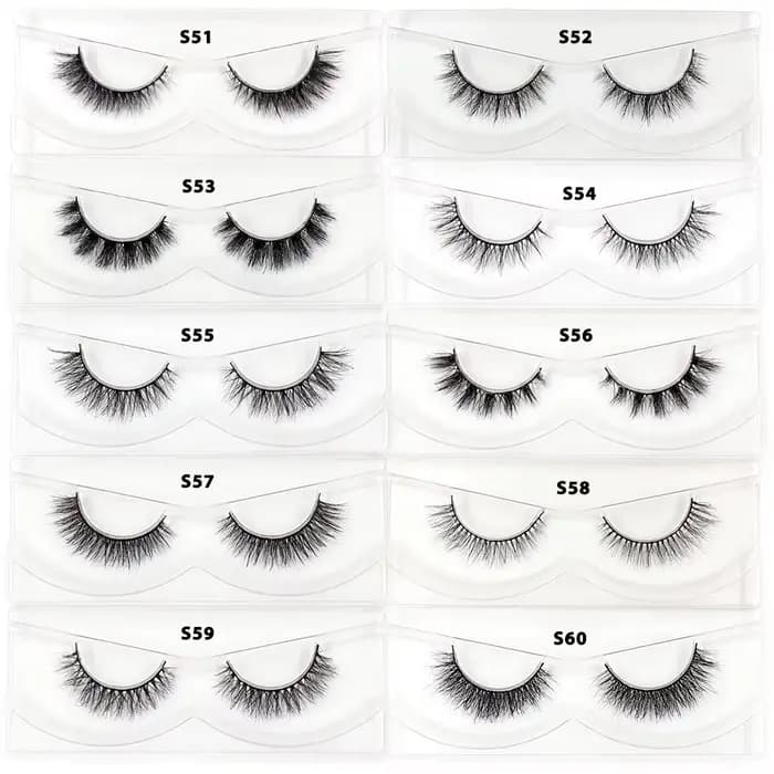 LEHUAMAO 30/60/100 paires de cils de vison sans boîte cils de vison 3D courts faux cils de vison nat