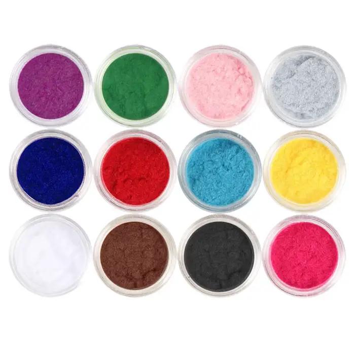 12 couleurs ensemble ongles poudre hiver ongles en peluche poudre paillettes poudre bricolage ongles