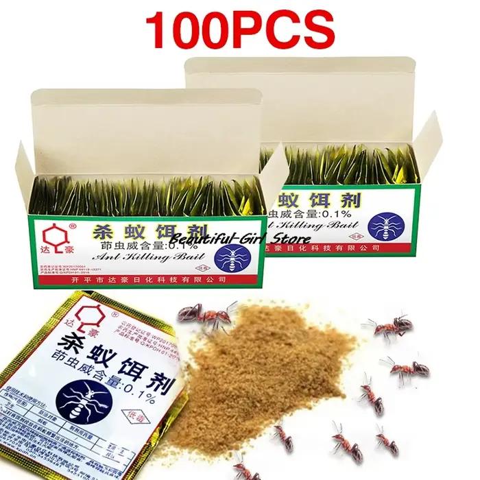 100 pièces puissant fourmi appât poudre coccinelle insectes Suppression jaune noir blanc fourmis méd