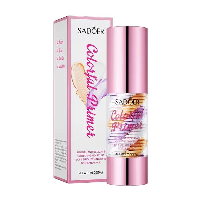 SADOER Base de Teint Isolante Tricolore Transparente, Hydratante et Légère, Cosmétique Naturelle