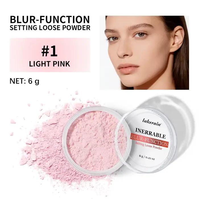 Poudre à réglage libre pour le visage, sensation floue, longue tenue, avec jusqu'à 24 heures d'usure