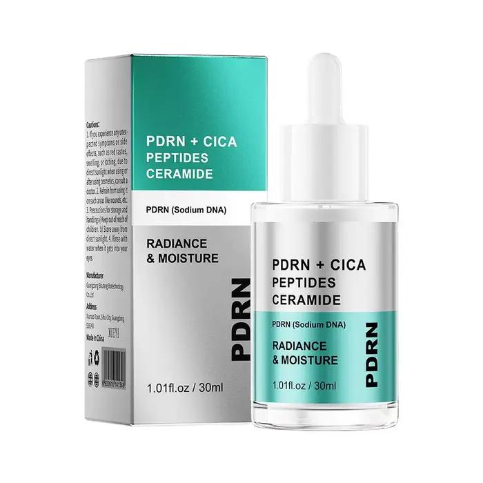 Sérum PDRN CICA 30ml, Essence Peptide & Céramide, Sérum Visage Apaisant & Hydratant pour Peaux Sensi