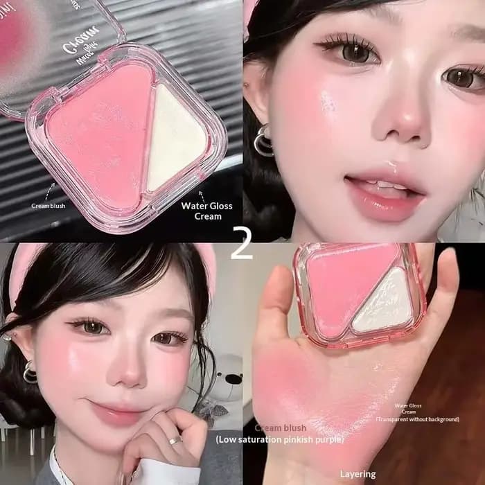 Palette de fard à joues crémeux Cappuvini, fard à joues naturel longue tenue, haute pigmentation, po