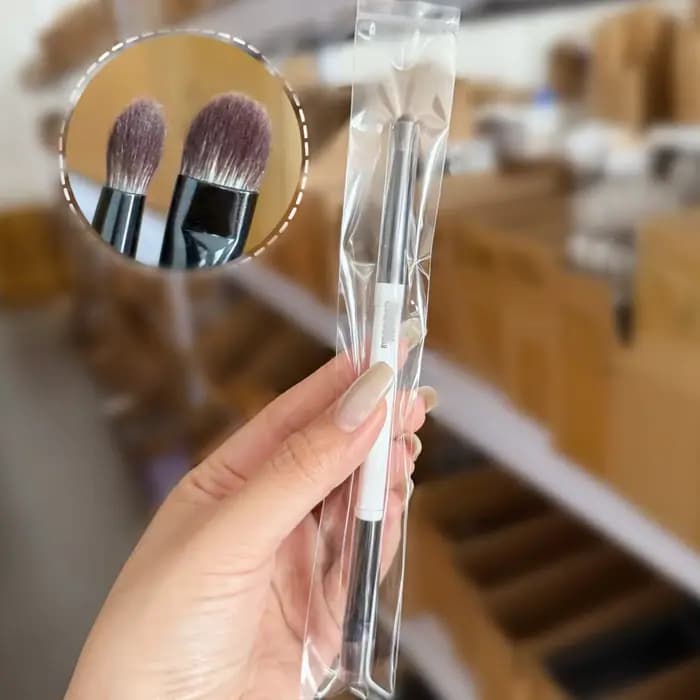 EF1 pinceau à poudre crème double extrémité E6 pinceau de maquillage fard à paupières double extrémi