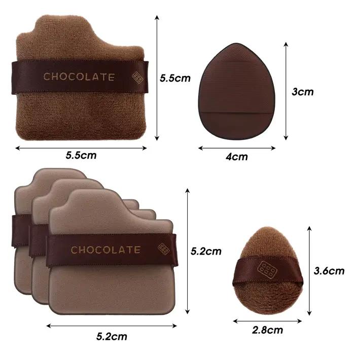 Ensemble de houppettes cosmétiques pour utilisation touristique, chocolat, biscuit, poudre douce, fo