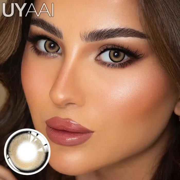 UYAAI élèves de couleur naturelle pour les yeux 1 paire de lentilles noires cosmétiques lentilles de