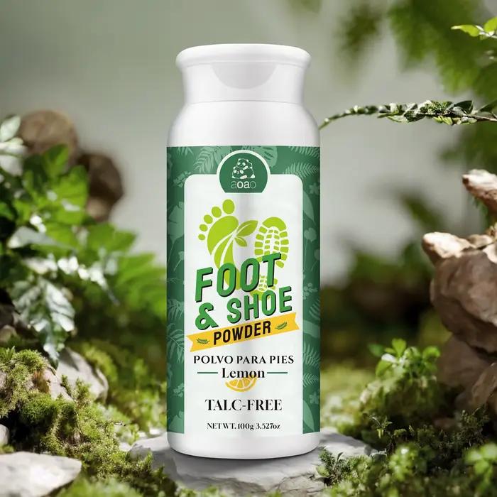 La poudre désodorisante pour les pieds contient des amidon de maïs, du silice et du citron pour un p