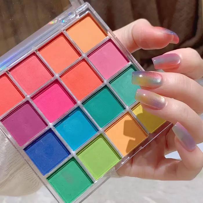 Palette de poudre à ongles mate à 40 grilles avec pinceau, dégradé, poudre à ongles rouge, longue du