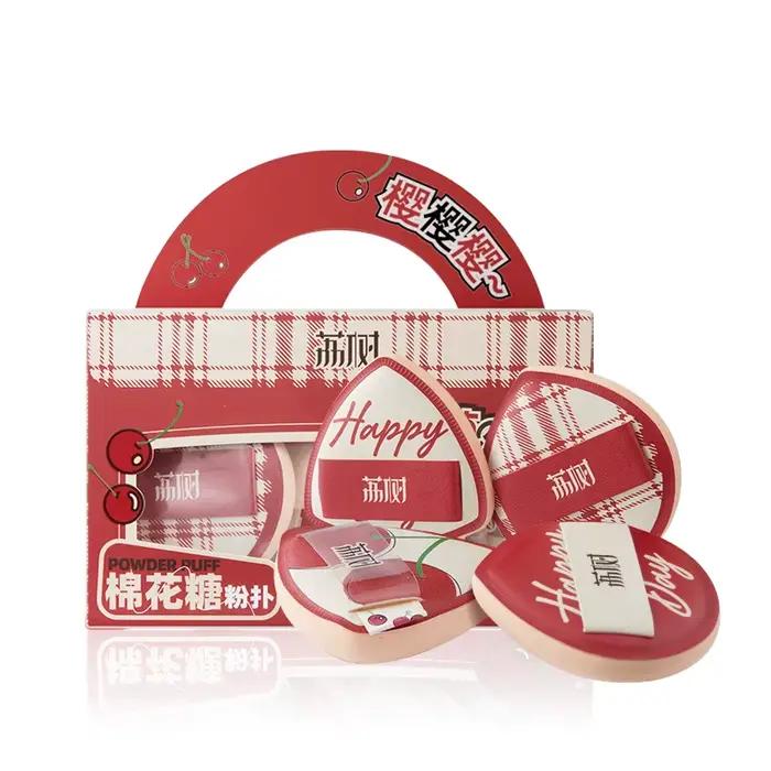 LISHU Lot de 4 houppettes ultra douces, éponges de maquillage double usage (humide et sec), non abso