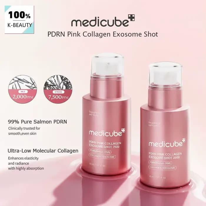 Medicube PDRN Pink Collagen Exosome Shot, Lissant et à absorption rapide, Aide à maintenir l'équilib