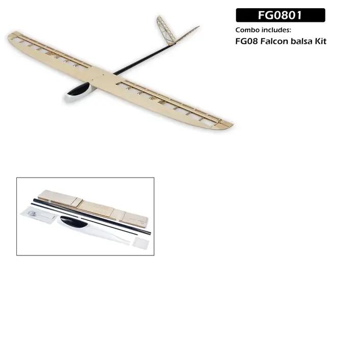 Kit de planeur DW Hobby FG08 Falcon 1500 mm – Planeur EP en balsa/fibre de verre de 59 pouces ARF