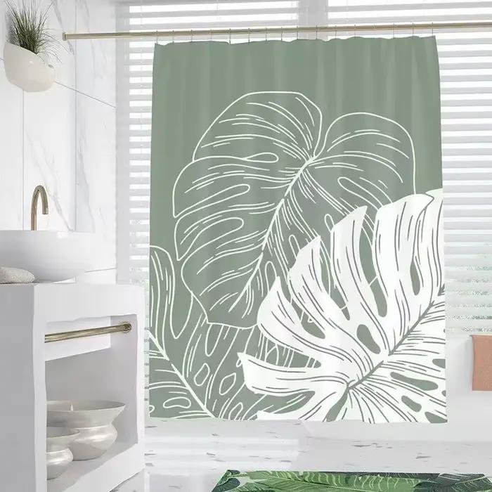 Rideaux de douche de salle de bain, imperméable, épais, avec crochets, œillets métalliques antirouil
