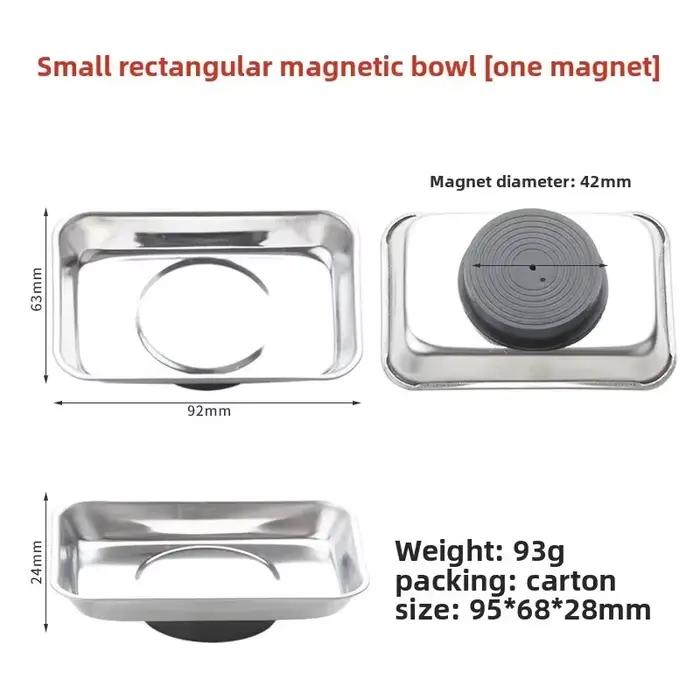 Bol magnétique carré, durable avec plateau de pièces magnétique en acier inoxydable pour un accès fa