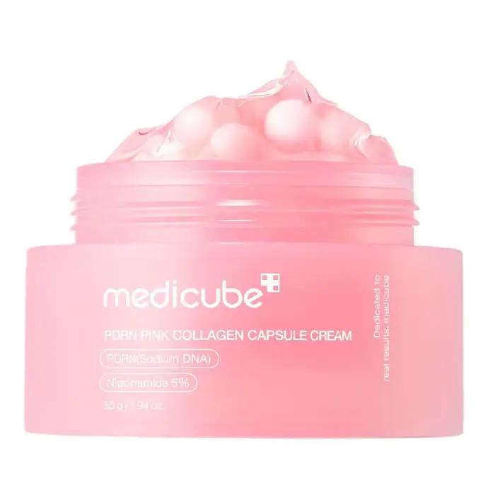 Crème de capsules de collagène rose 5% Niacinamide collagène hydrolysé crème de gelée hydratante en 