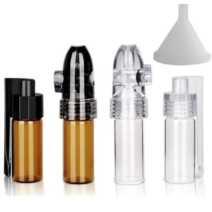 Distributeur de poudre en verre, boîte à pilules avec entonnoir, distributeur de poudre d'épices, st