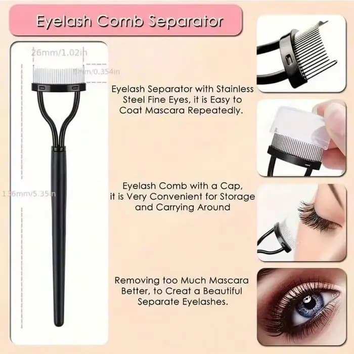 Brosse à sourcils, Kit de toilettage de cils 11 en 1, comprend un recourbe-cils avec séparateur de p