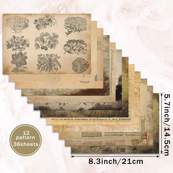 36 feuilles A5 (jour journal anglais nostalgique) papier fin à découper pour journal intime, magazin