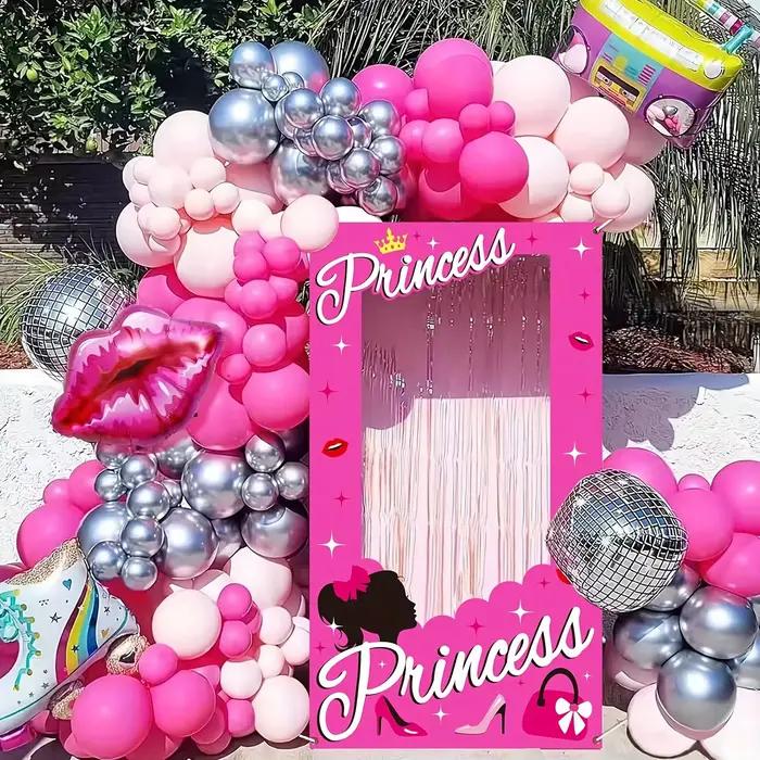Décors roses pour anniversaire de filles, accessoires de photomaton, décorations d'anniversaire rose