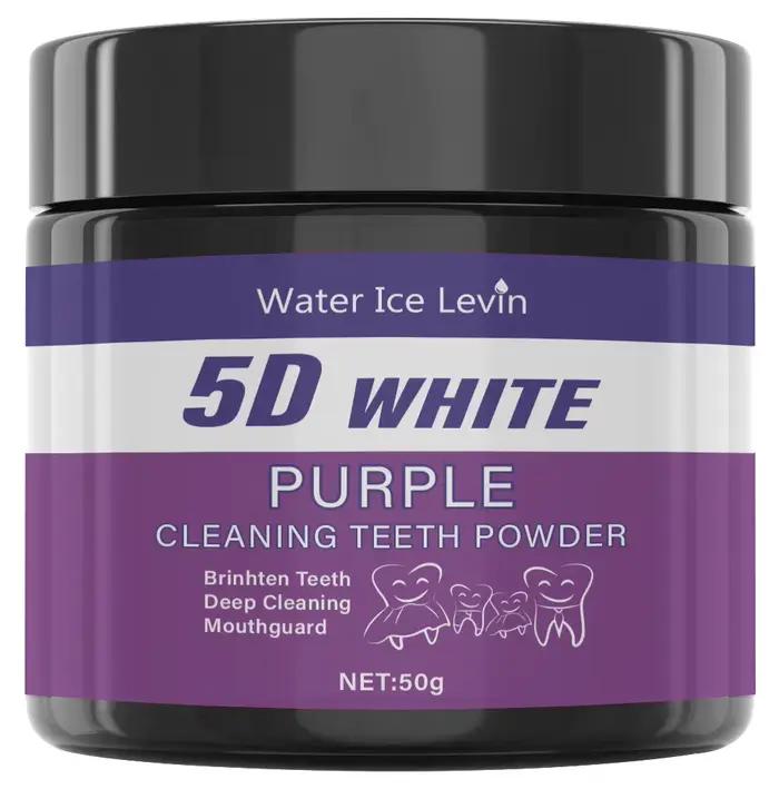 Poudre nettoyante pour les dents violette - Sans sulfate, nettoyage en profondeur et polissage, blan