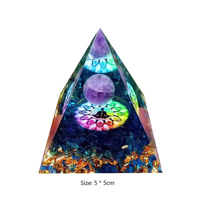 Pyramides en pierre de cristal naturel de 5 cm, pyramides en résine faites à la main, pyramides natu