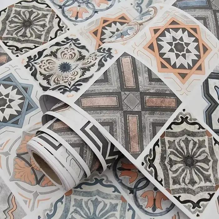 Carrelage 3D étanche armoire papier peint décor à la maison meubles vinyle mur auto-adhésif PVC papi
