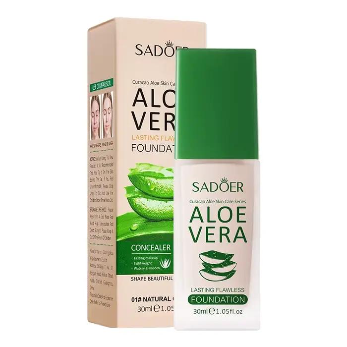 Fond de teint liquide SADOER à l'aloe vera, longue tenue, nourrissant, base de maquillage impeccable