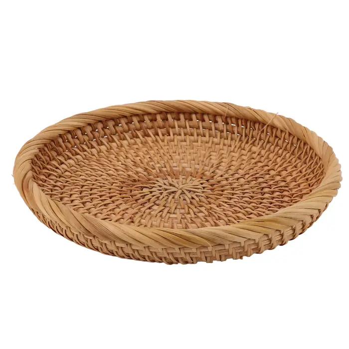 Escalier de service traditionnel en rotin naturel, tissé à la main, élégant, fruits, comptoir de cuisine, table, en option, 19cm, 22cm, 25cm
