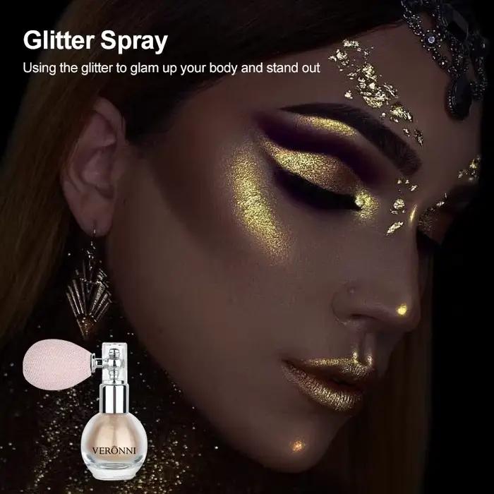 Spray de maquillage en poudre pour surligneur corporel à paillettes