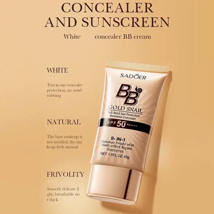 SADOER Crème BB Éclaircissante Anti-âge à la Bave d'Escargot
