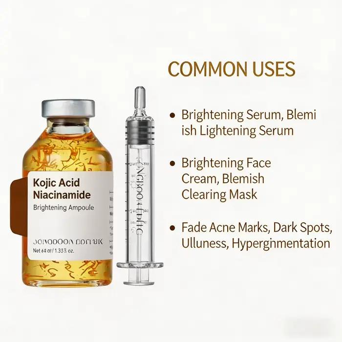 Sérum Éclaircissant à l'Acide Kojique et Niacinamide Crème Anti-Taches Pour Visage Homme Femme Améliore la Peau Terne Cicatrices Acné Taches Brunes Mélasma