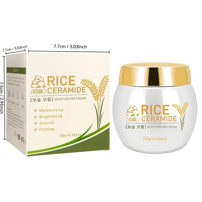 Crème éclaircissante pour la peau au riz blanc contenant de la céramide