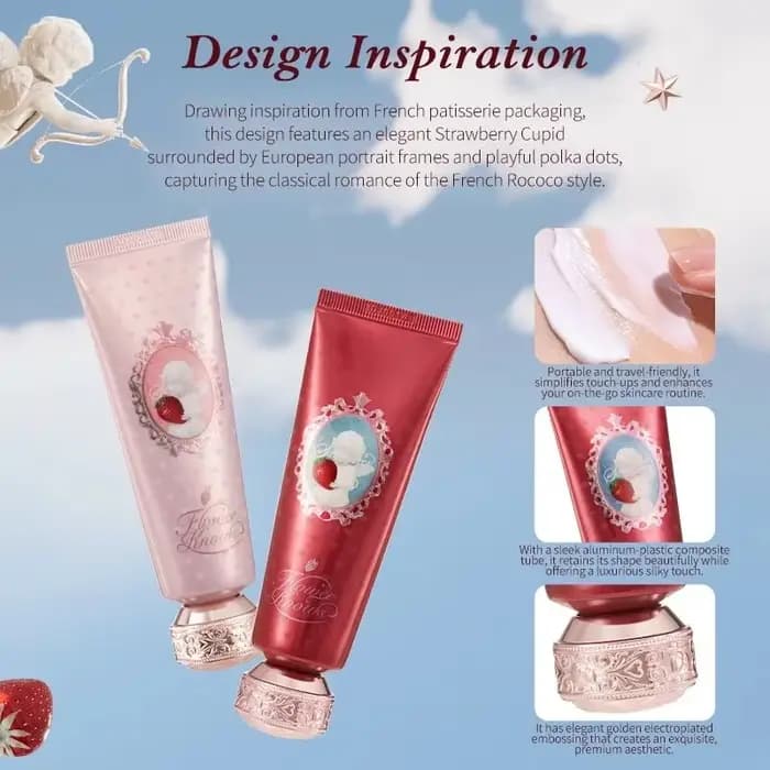 Flower Knows Collection Noël Édition Limitée Parfumée Fraise Cupidon – Base de Teint Hydratante et Adoucissante