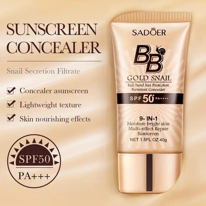 SADOER Crème BB Éclaircissante Anti-âge à la Bave d'Escargot