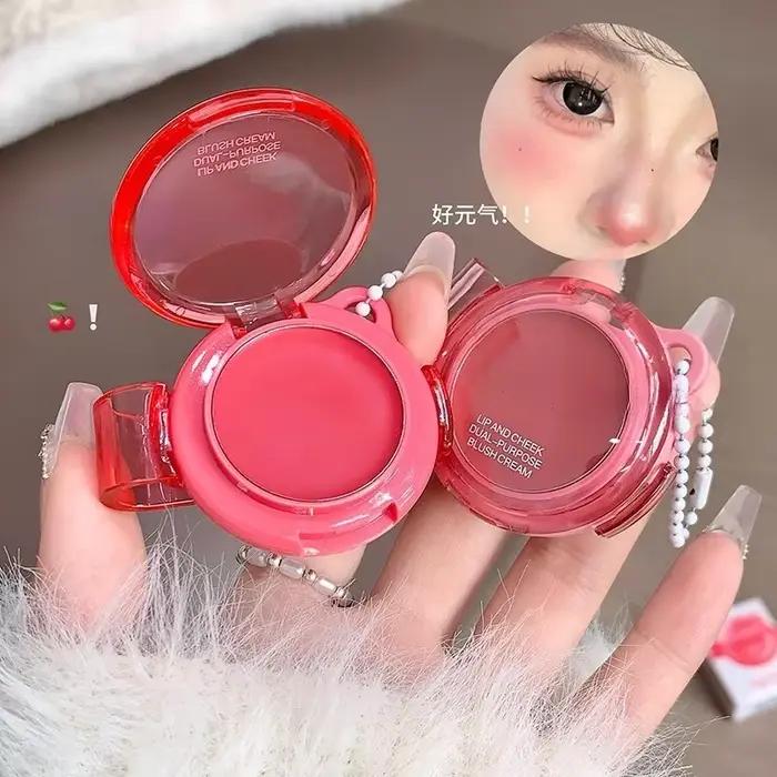Fard à joues crème mat rose violet multi-usage pour lèvres et joues, rouge à lèvres monochrome, blush illuminateur pour le visage, maquillage facile à appliquer