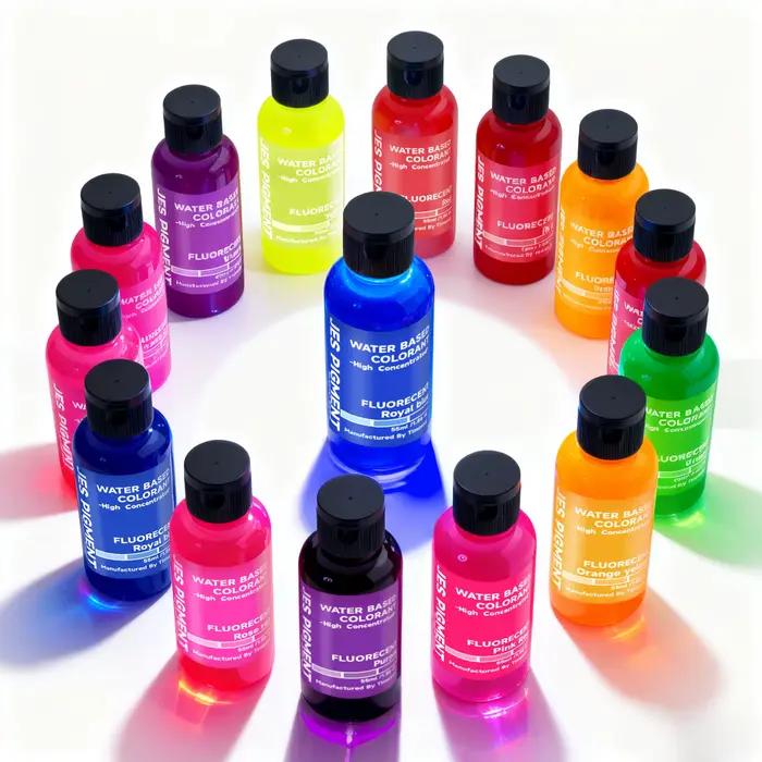 Ensemble de colorants fluorescents, pigments luminescents pour la peinture, la teinture de résine époxy, les loisirs créatifs et la décoration de fêtes à thème.