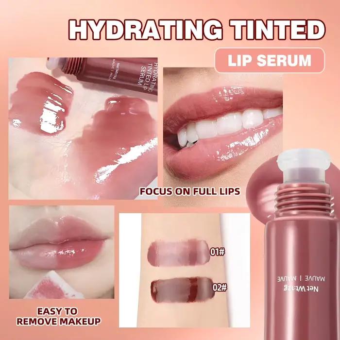 Brillant à lèvres repulpant marron nu, huile hydratante colorée, teinte transparente, Tube souple, maquillage, beauté, soins pour les lèvres, 12g