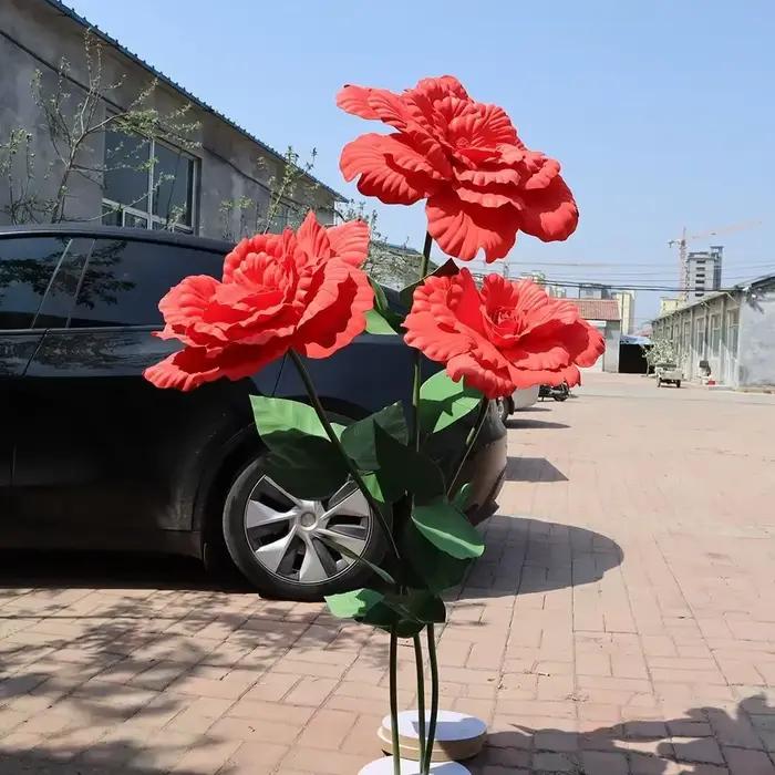 Pivoine Artificielle pour Décoration de Mariage et Fêtes, Grandes Fleurs pour Spectacles, Faux Fleurs, Décoration Murale DIY pour Fond Floral