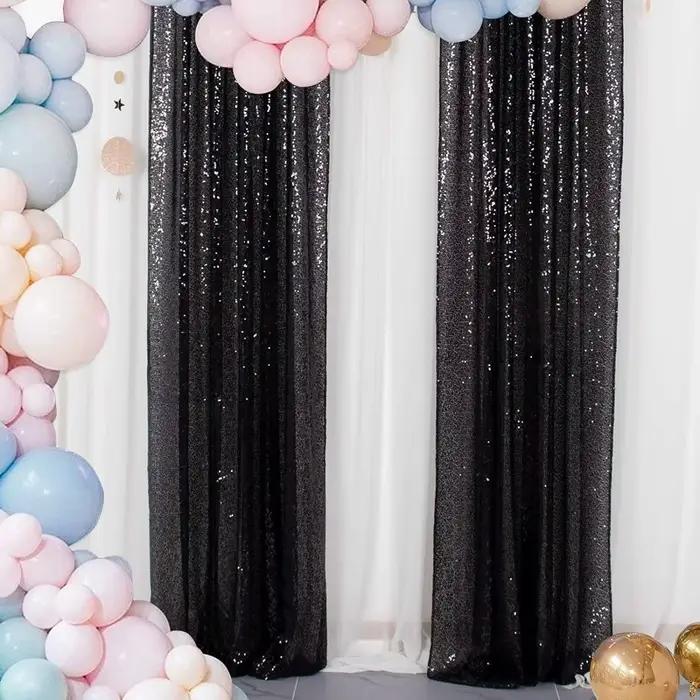Rideau de fond décoratif en sequins colorés, en polyester, scintillant, pour photographie amusante, événements d'Halloween