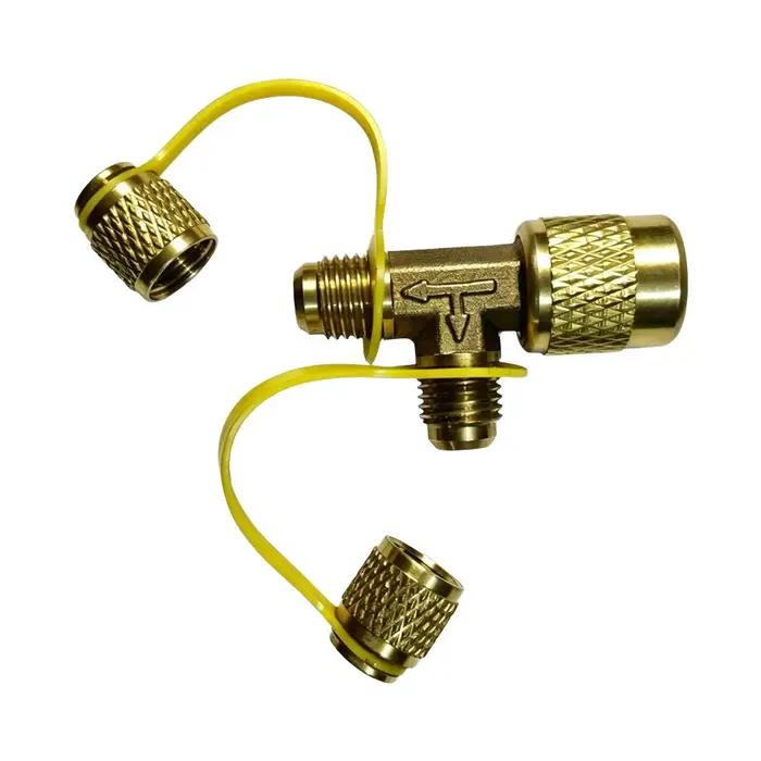 Manomètre VGW-mini, adaptateur coudé à trois voies VGW-MINI, vanne à trois voies, vanne de commutation de réfrigérant haute efficacité, vente en gros